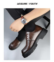 Nueva plataforma de moda, zapatos casuales, zapatos de cuero de punta grande para hombres de negocios británicos, cuero genuino - details 27