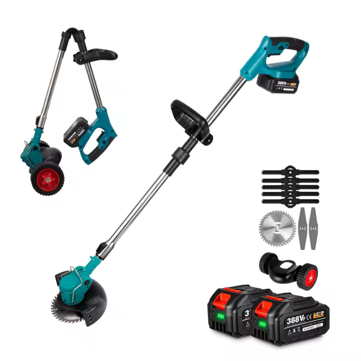 Cortadora de césped eléctrica Yofidra, recortadora de césped de jardín inalámbrica de mano. Longitud ajustable de 100-135 cm. Para herramienta de pin de batería Makita de 18 V - 1