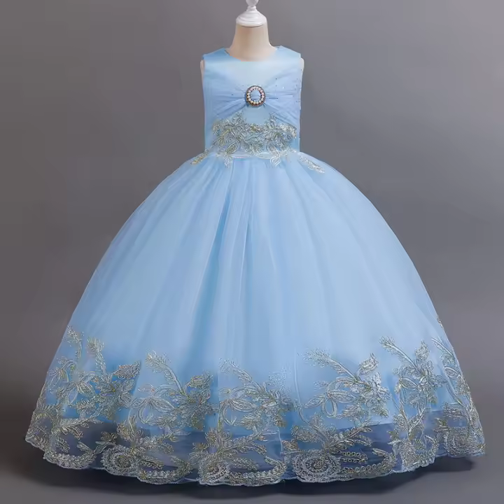 Vestido de princesa elegante de alta gama para niñas, ideal para presentaciones de piano infantiles. - 1