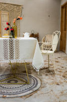 Mantel Rectangular Impermeable de algodón Lino con Borlas, Mantel Antimanchas, Impermeable, para Mesa de Comedor - details 10