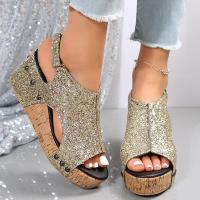 Sandalias de tacón de cuña para mujer, zapatos de verano, zapato de tacón alto para mujer - details 2