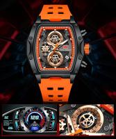 Reloj deportivo de carreras de lujo para hombre, esfera esqueleto de barril, resistente al agua, luminoso, reloj de pulsera para exteriores, reloj de negocios para hombre - details 5
