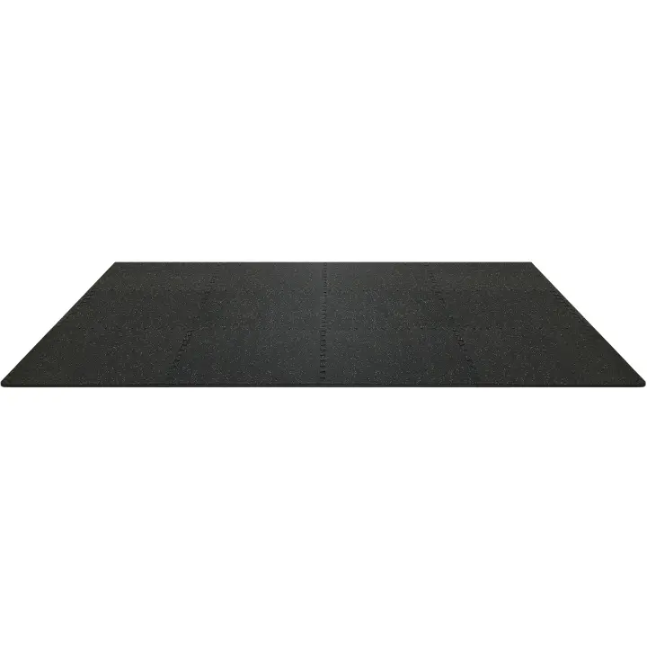 SucceBuy 12 alfombrillas de gimnasio de 1/2 pulgada de grosor, 24.0 x 24.0 in, espuma EVA y parte superior de goma, alfombrillas de entrenamiento entrelazadas con cobertura de 48 pies cuadrados, suelo impermeable para gimnasio, hogar, garaje - 1