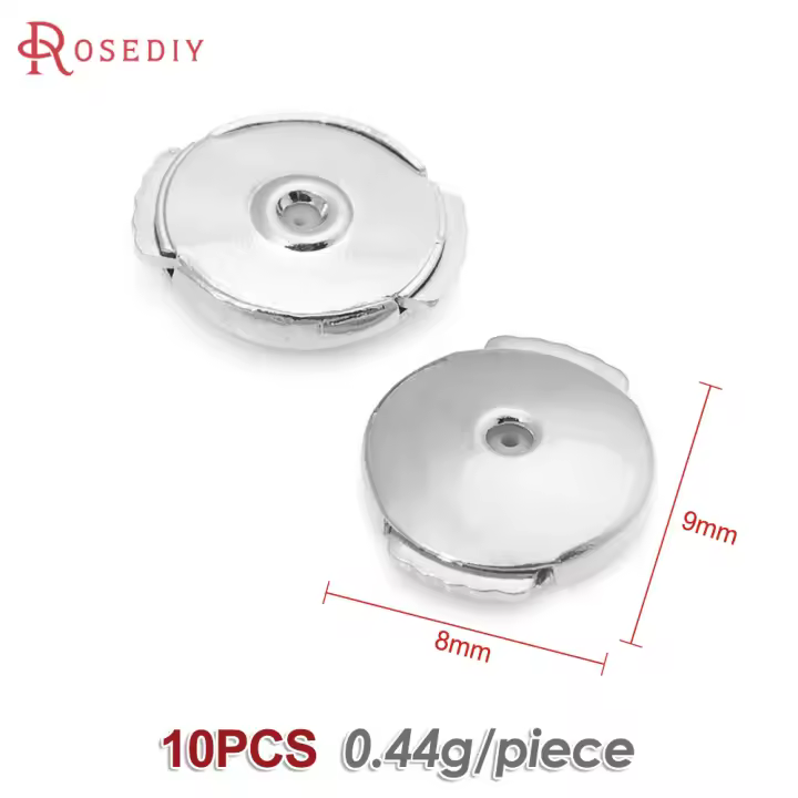 10 Uds. Pendientes redondos de latón de Color dorado de 18K, tapón trasero, suministros de joyería de alta calidad, accesorios para pendientes para mujer - 1