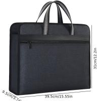 Bolsa de archivos A4 impermeable, gran capacidad, múltiples compartimentos, bolsa de almacenamiento de documentos, Simple con asa, maletín de lona para hombres y mujeres - details 0