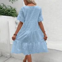 Sencillo e informal, largo, de cintura alta, a la moda, de verano a media pantorrilla, estilo festivo, algodón puro ahuecado, nuevo - details 6