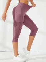 Pantalones cortos deportivos para mujer, pantalones cortos de cintura alta con bolsillos laterales para correr, yoga, gimnasio y secado rápido - details 14