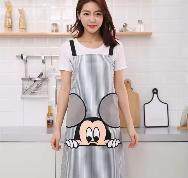 Delantal Impermeable y Resistente Al Aceite para Cocina,Con Bolsillo de Delantal,Delantal de Cocina para Mujer - 1
