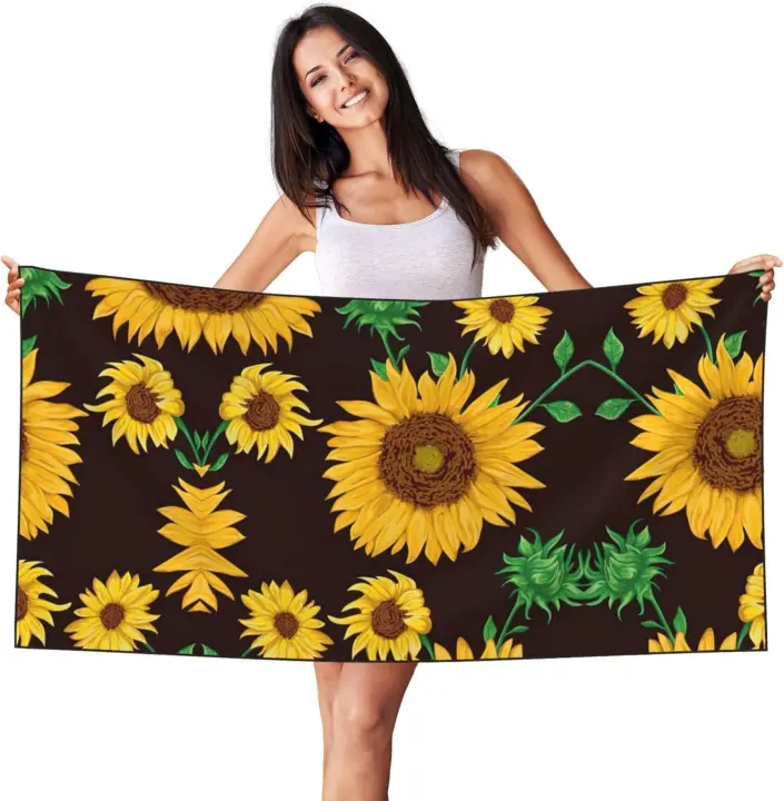 Hermosos girasoles. Campering estampado hombre mujer, toallas VIE para piscinas, baños, natación, yoga y spa - 1