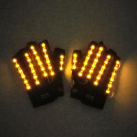 Guantes emisores de luz de 6 colores para DJ, fiesta de música, Cosplay, escenario, actuación, medio dedo, LED, luces láser brillantes - details 4