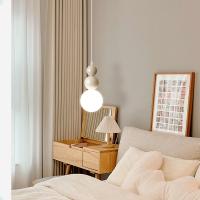 Lámpara colgante de techo con forma de globo, luz LED moderna de estilo crema francés, accesorio de iluminación para comedor y cocina, mediados de siglo - details 3