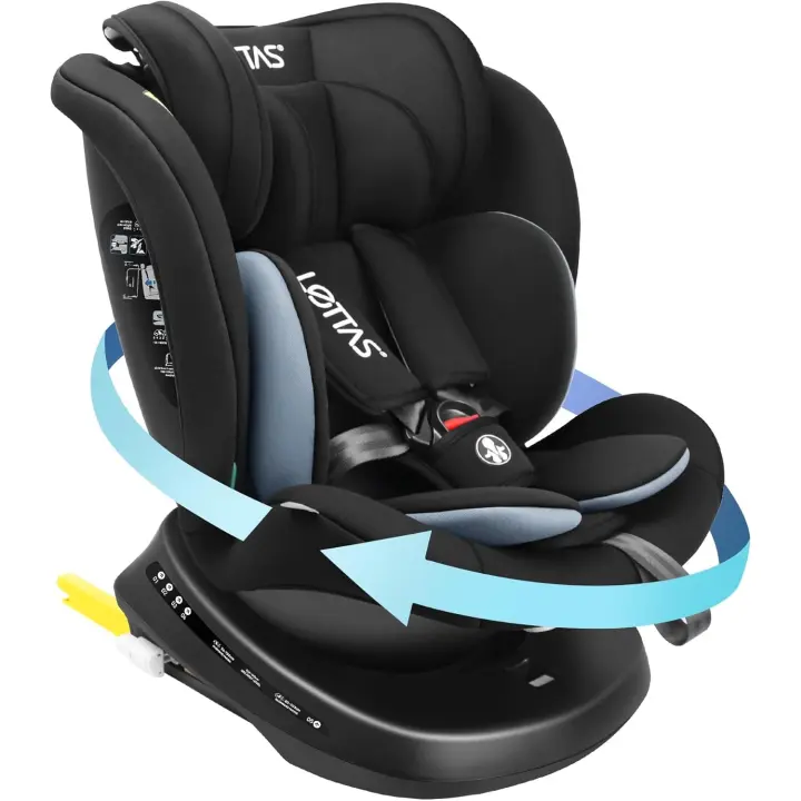 Silla de Coche Giratoria Isofix 360° Adecuada para 0+/1/2/3 Años 0-36kg 40-150cm - 1