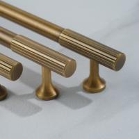 Tiradores de armario de bronce, pomos de puerta antiguos, manija moleteada de latón macizo, tiradores de armario, barra en T, tirador de puerta de muebles - details 11