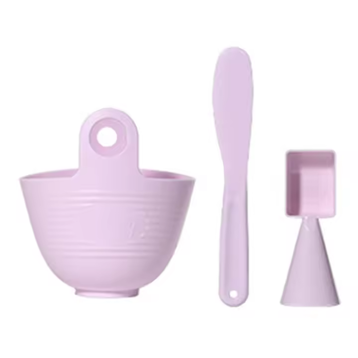Juego de cuencos para mezclar mascarillas faciales de silicona, 3/4 Uds., máscara suave DIY, cuenco, cepillos, cuidado facial, kits de herramientas de maquillaje multifuncionales - 1