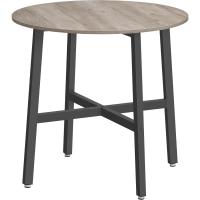 Mesa de Comedor Redonda Industrial 80x75cm Estilo Rústico Marrón Para Sala de Estar, Oficina - details 3
