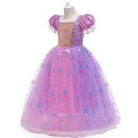 Vestido de fiesta de cumpleaños de princesa púrpura para niñas pequeñas, disfraz de Halloween, Pascua, carvinal, vestido de fiesta de vacaciones para niñas - details 4