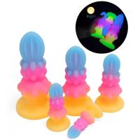 Leten consolador luminoso estimula el ano, vagina, tapón Anal, masturbador, dilatador Anal suave con ventosa, Juguetes sexuales para hombres - details 1