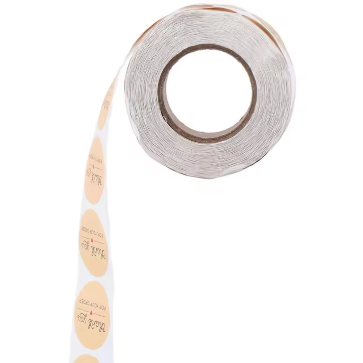 Rollo de pegatinas autoadhesivas para regalo, rollo de pegatinas de 1 pulgada, 500 piezas, gracias por tu pedido - 1