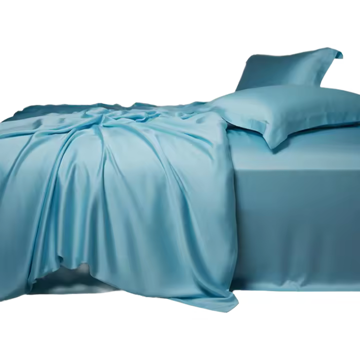 Jueges de Cama de Algodón de Alta Densidad Tamaño Rey Diseño Plano Material de Jacquard de Saten - 1