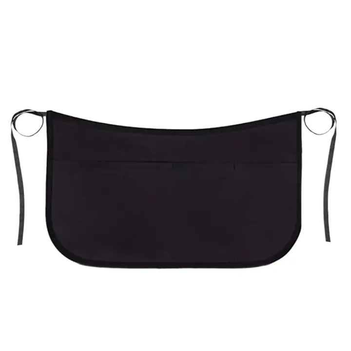 Delantal de camarero portátil, delantal de cintura para cocinar en el hogar resistente al desgaste, diseño con cordones, delantal de cintura impermeable para servidor al aire libre - 1