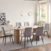 EGOONM-Sillas de comedor de tela de pana acolchadas, tapizadas, patas de Metal para balcón, restaurante y comedor, 4 unidades - details 4