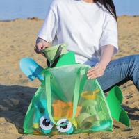 Bolsa de playa de malla de gran capacidad, bolsa de mano de playa ligera a prueba de arena con ojos grandes, cestas de juguetes de playa plegables portátiles para acampar al aire libre - details 10