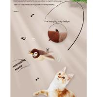Juguete de Gato Interactivo Pájaro Volador Recargable que Ruge Juguete de Peluche Activado por Tacto de Catnip - details 4