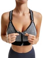 Sujetador deportivo para mujer, Top corto, chaleco de Yoga con cremallera frontal, talla grande, correa ajustable a prueba de agua - details 9