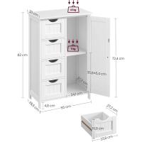 Gabinete de Almacenamiento con 4 Cajones y 1 Armario de Taquilla, Puerta Simple, Estante Ajustable, - details 1