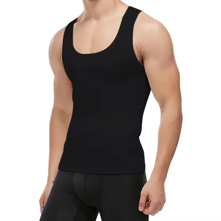 Camiseta sin mangas de compresión para hombre, moldeador de cuerpo adelgazante, chaleco, ropa moldeadora de abdominales - 1
