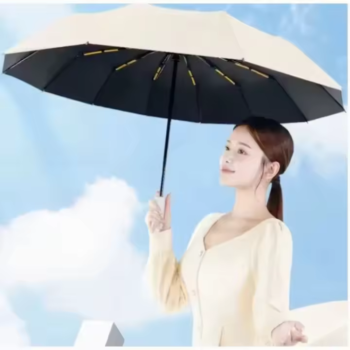Paraguas Automático Para Lluvia Y Sol Protección Solar Reforzada Protección UV Sombrilla Plegable Material De Nylon 190T - 1