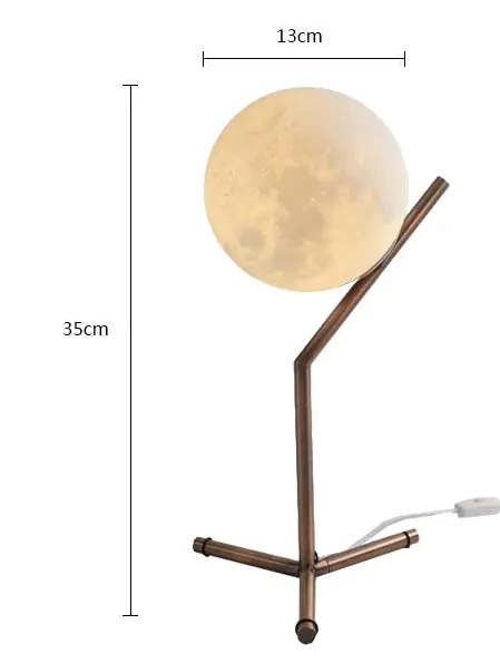 Lámpara de noche de luna con impresión 3D, luz de escritorio para dormitorio, estudio, decoración del hogar, iluminación - 1