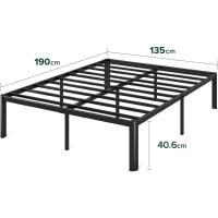 90x190 cm - Altura 41 cm con almacenamiento debajo de la cama - Estructura de cama de plataforma de metal - Negro - details 8