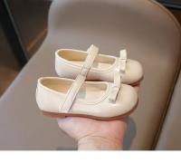 Zapatos de cuero para niñas, calzado de estilo coreano con fondo suave y pajarita, planos versátiles y elegantes, novedad de otoño, 2024 - details 4
