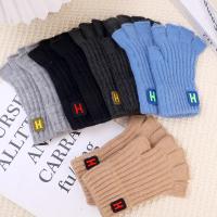 Nuevos guantes cálidos de punto de otoño e invierno con etiqueta en H de medio dedo con pantalla deslizante, manoplas deportivas de moda para hombres, calidez a prueba de frío - details 4