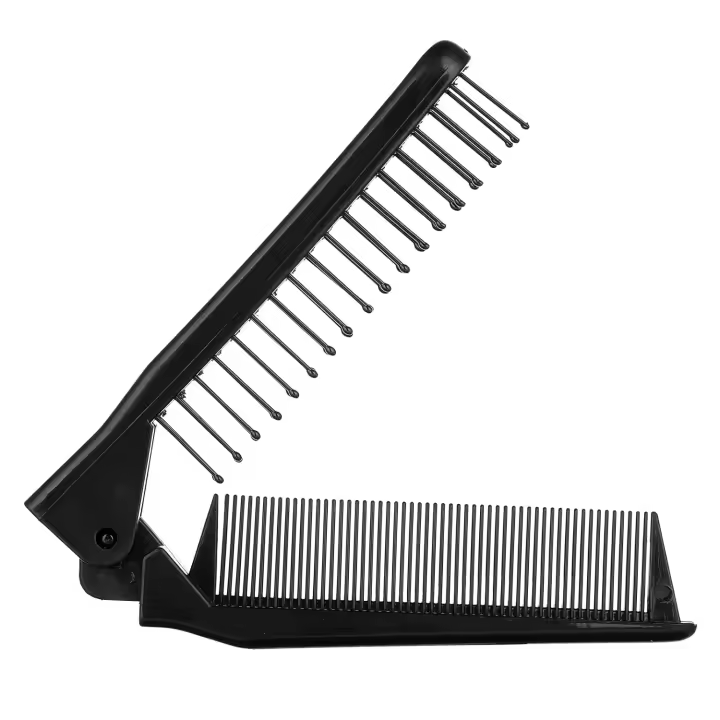 Peine plegable portátil de viaje, cepillo de pelo de doble cabeza, compacto, antiestático, Mini peine de bolsillo - 1