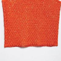 Top de lentejuelas holgado e informal para mujer, verano 2025, cuello cuadrado, tirantes anchos, tendencia de moda - details 7
