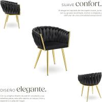 Acolchada con Reposabrazos, Diseño Anudado, Estructura de Acero, Cocina, Sillas Comedor Nordica - 2 Sillas - details 0