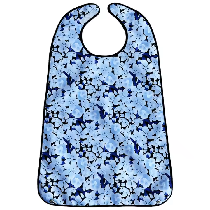 Baberos para adultos, 3 paquetes de baberos para adultos con flor de cerezo para mujeres que comen lavables con recogemigas Baberos para adultos Babero lavable Protector de ropa impermeable reutilizable - 1