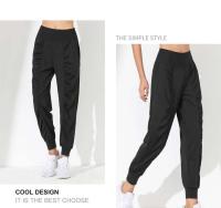 Pantalones de Yoga para Mujer de Secado Rápido Suelto, Cansado, Plisado, Bolsillos, Para Correr, Capris, Pantalones Deportivos - details 12