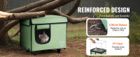 SucceBuy Casa elevada para gatos con calefacción, pequeña, verde, temperatura ajustable y temporizador para invierno - details 4
