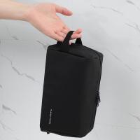 Neceser impermeable para hombre, bolsa de aseo de PU de mano de gran capacidad, bolsa de maquillaje ligera con separación de ropa seca y húmeda, para mujer y hombre - details 6