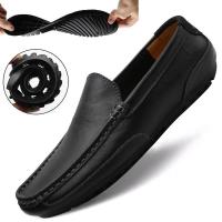 Mocasines transpirables de cuero genuino, mocasines informales, zapatos de cuero para hombres, zapatos planos formales de conducción italiana - details 5