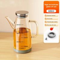 Botella de aceite de cocina de gran capacidad, vertedor sin goteo a prueba de fugas, dispensador de aceite de oliva, Base de goma recargable, recipiente para vinagrera de aceite de vidrio - details 22
