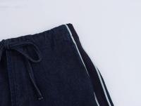 Estilo nuevo Ropa de mujer Chaqueta vaquera a rayas con patchwork Jeans decorados con cinturón lateral - details 15