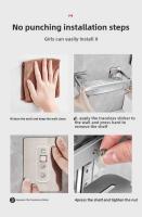 Estante de pared para baño negro no perforado, resistente al óxido, 1 pieza. - details 10