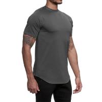 Camiseta deportiva de cuello redondo para hombre, camisa de entrenamiento de malla transpirable de secado rápido, ajustada, mang - details 13
