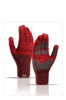Guantes de punto de Cachemira para hombre y mujer, manoplas gruesas y cálidas para esquiar con pantalla táctil, Otoño e Invierno - details 1