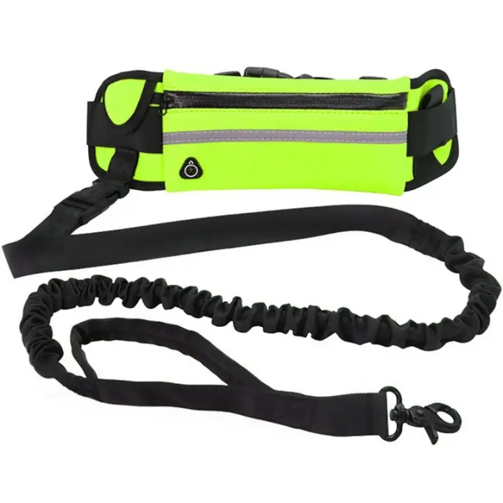 Correa reflectante manos libres para perro, correa elástica retráctil para correr, caminar, bolsa de cintura, productos para mascotas - 1