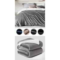 Bedsure Manta Cama 90 Invierno - Manta Sofá Grande Polar Reversible de Franela y Sherpa, Manta Sofá Gruesa 150x200 cm de Microfibra Suave y Borreguito, Gris - details 6